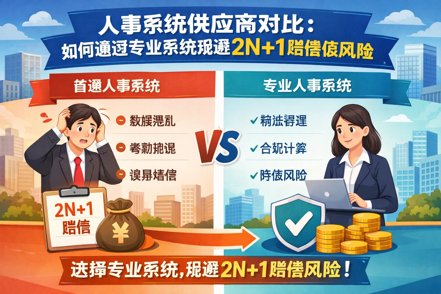 人事系统供应商对比：如何通过专业系统规避2N+1赔偿风险