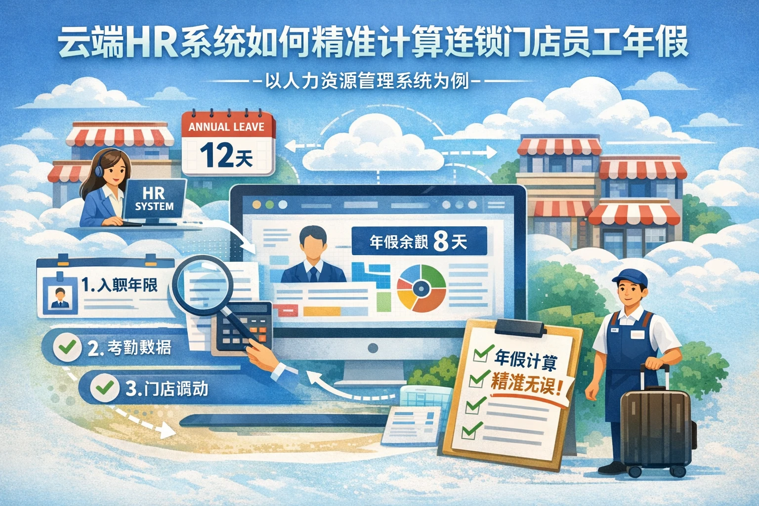 云端HR系统如何精准计算连锁门店员工年假——以人力资源管理系统为例