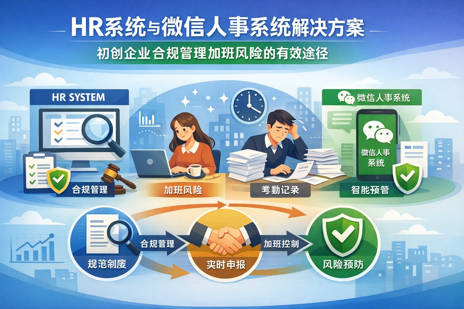 HR系统与微信人事系统解决方案：初创企业合规管理加班风险的有效途径