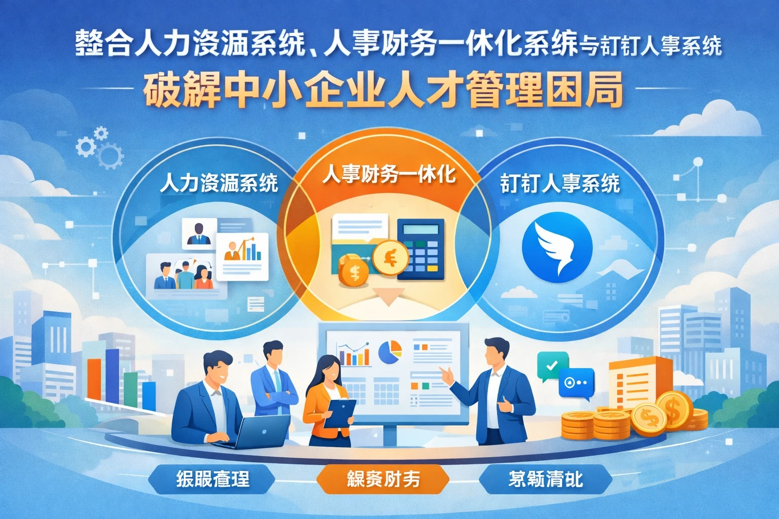 整合人力资源系统、人事财务一体化系统与钉钉人事系统，破解中小企业人才管理困局