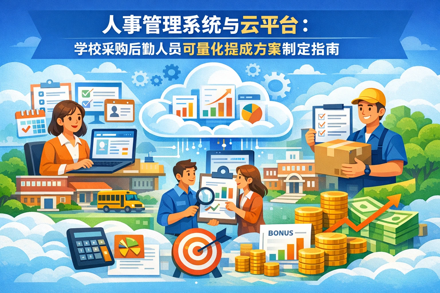 人事管理系统与云平台：学校采购后勤人员可量化提成方案制定指南