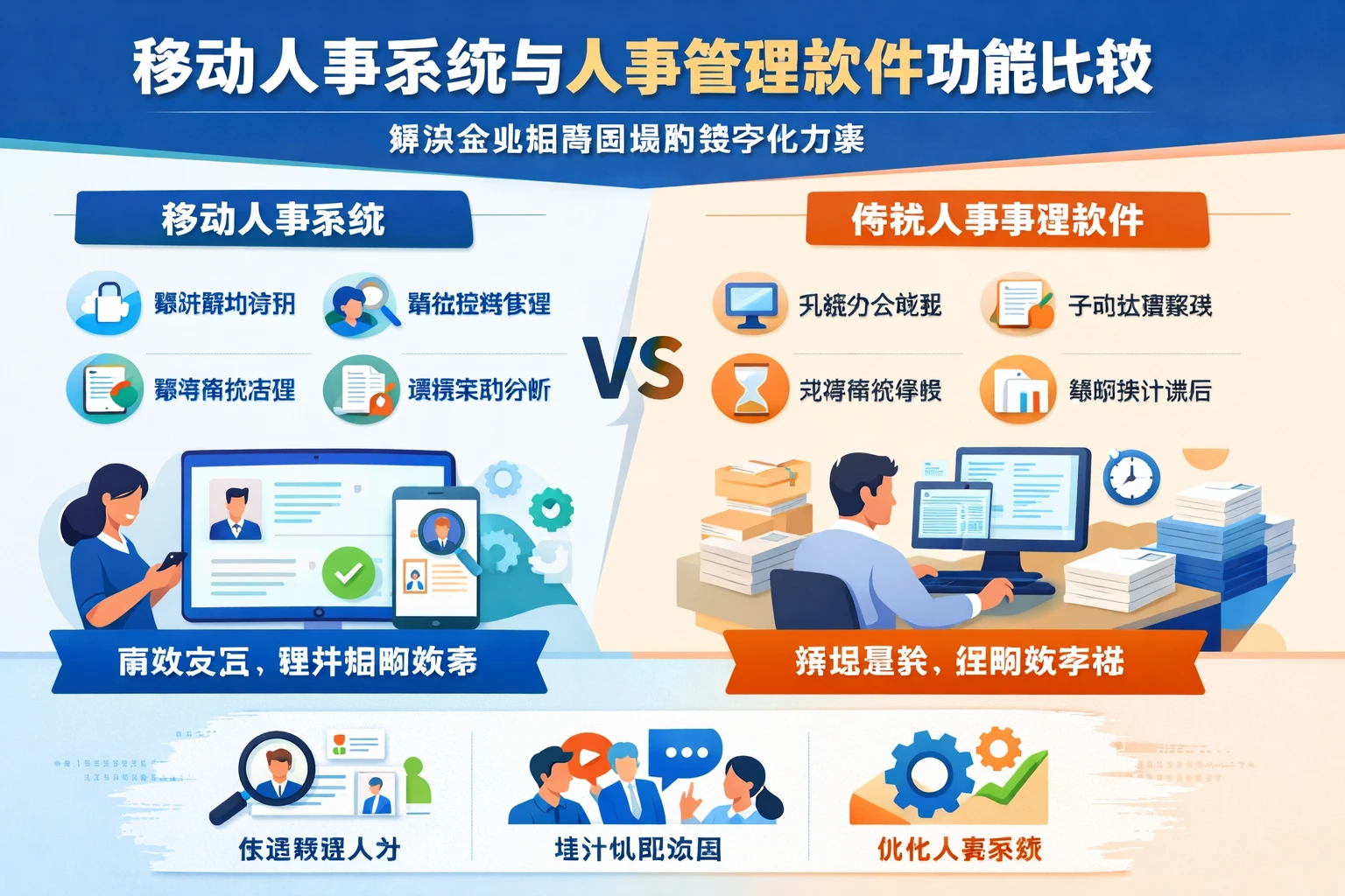 移动人事系统与人事管理软件功能比较：解决企业招聘困境的数字化方案