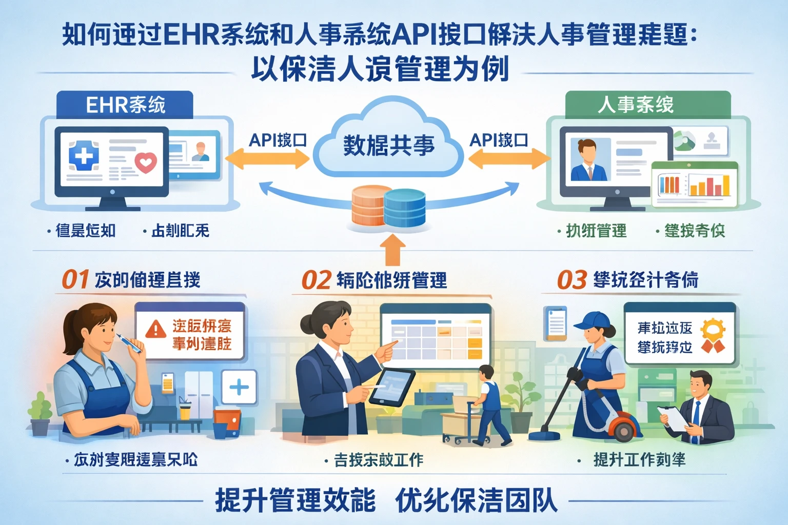 如何通过EHR系统和人事系统API接口解决人事管理难题：以保洁人员管理为例
