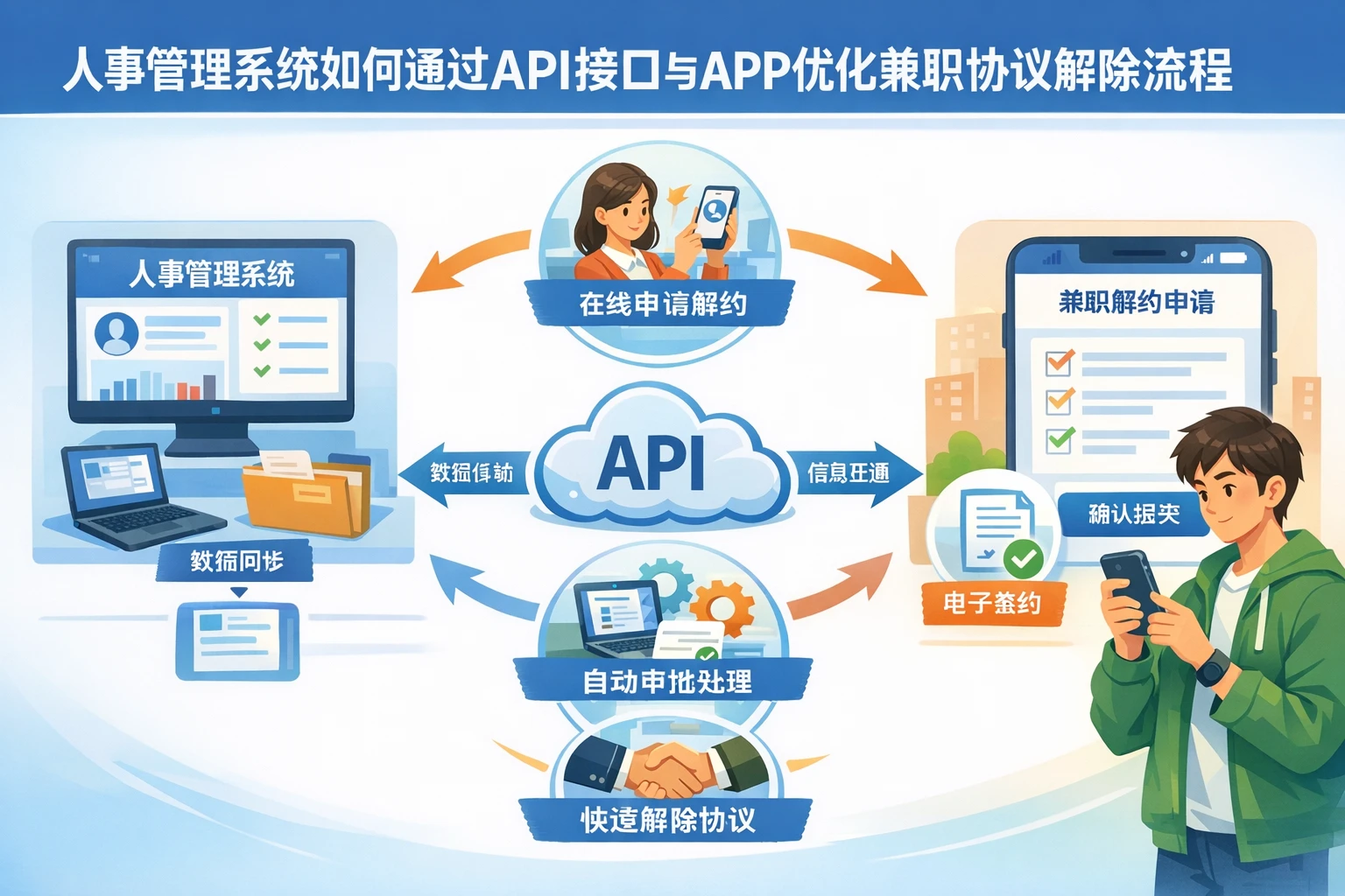 人事管理系统如何通过API接口与APP优化兼职协议解除流程