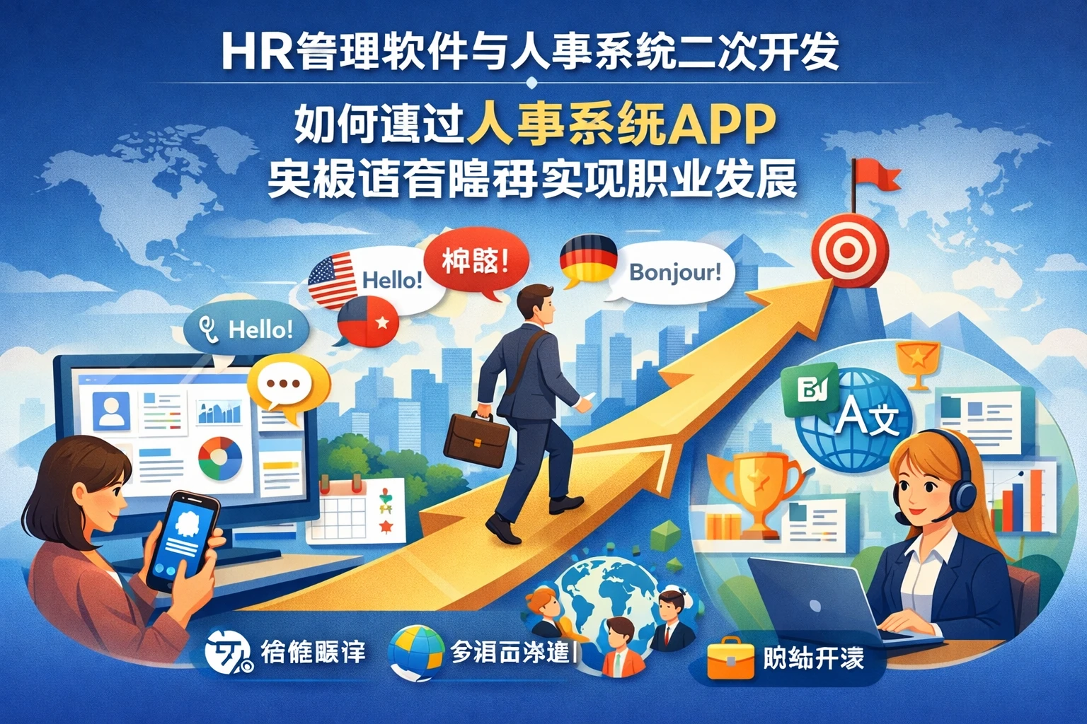 HR管理软件与人事系统二次开发：如何通过人事系统APP突破语言障碍实现职业发展