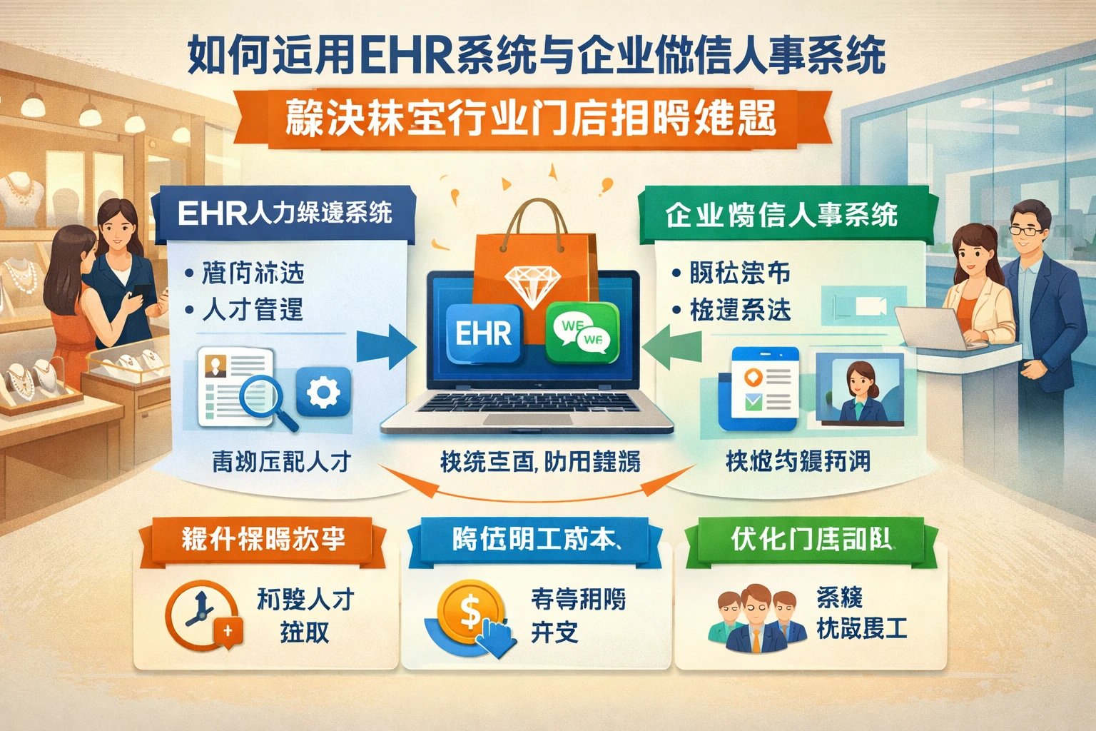 如何运用EHR系统与企业微信人事系统解决珠宝行业门店招聘难题