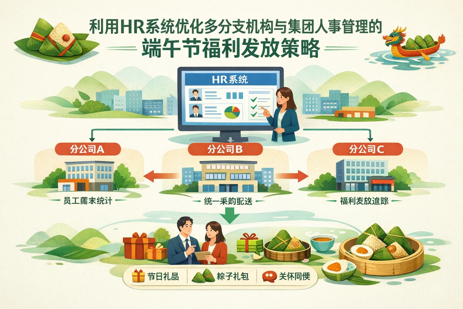 利用HR系统优化多分支机构与集团人事管理的端午节福利发放策略