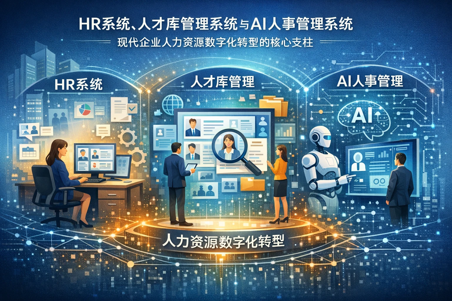 HR系统、人才库管理系统与AI人事管理系统：现代企业人力资源数字化转型的核心支柱