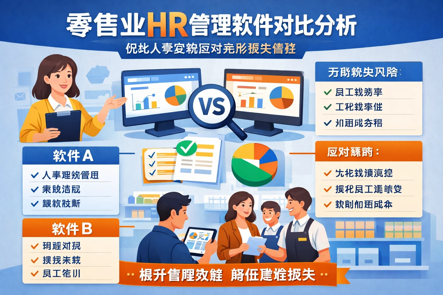 零售业HR管理软件对比分析:优化人事系统应对无形损失管控