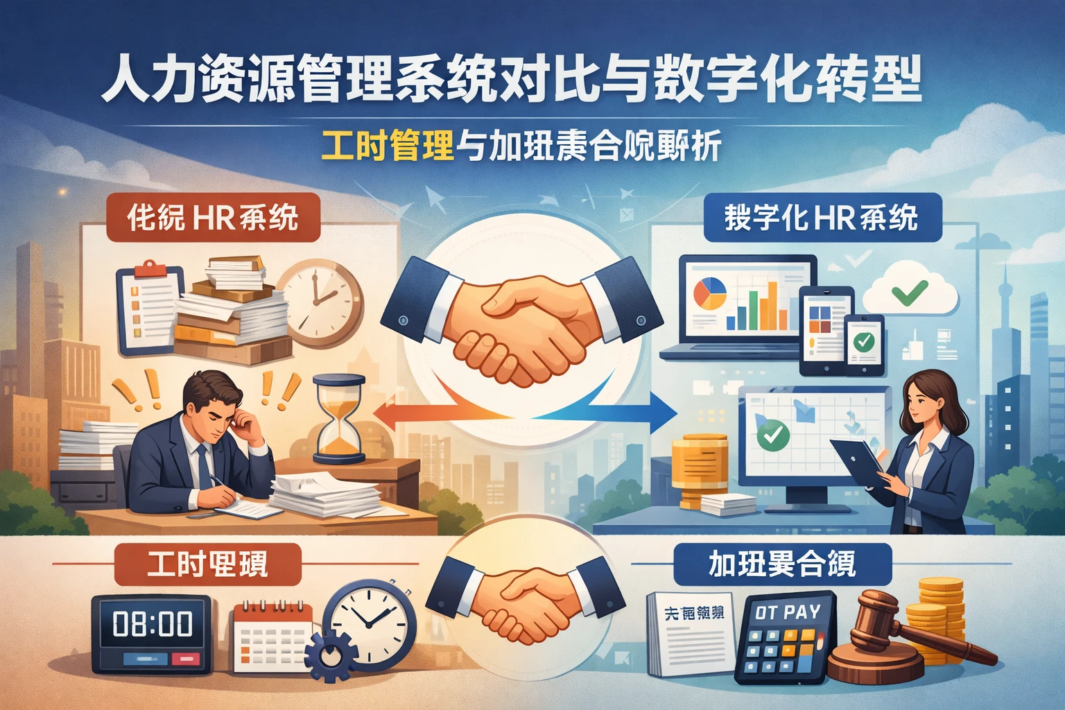 人力资源管理系统对比与数字化转型：工时管理与加班费合规解析