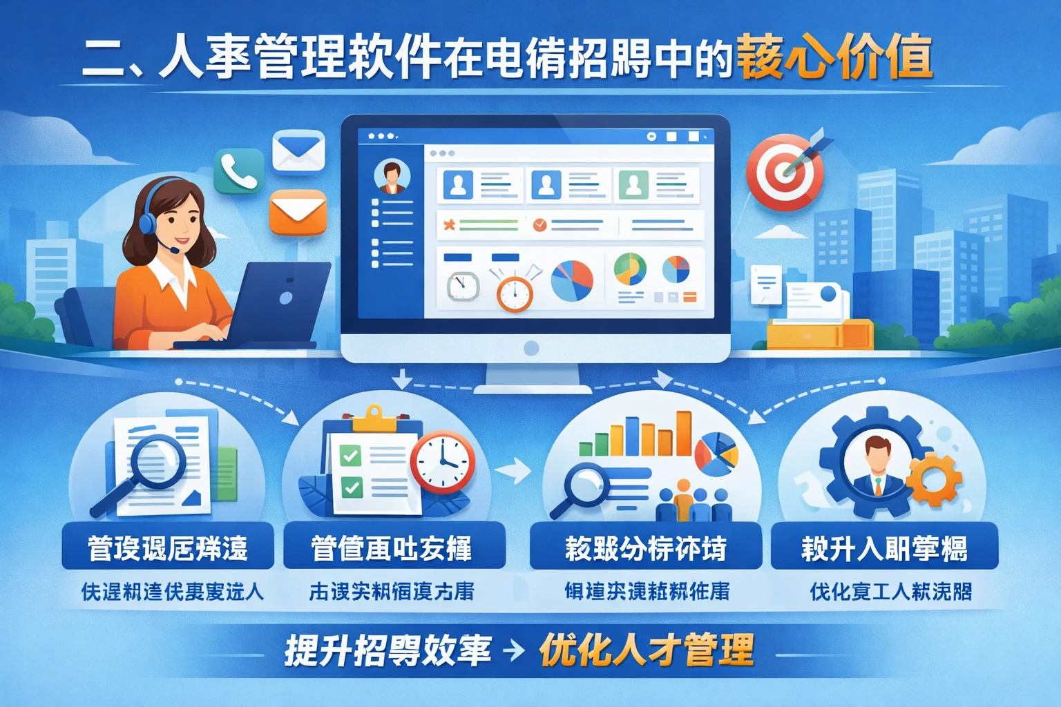 二、人事管理软件在电销招聘中的核心价值