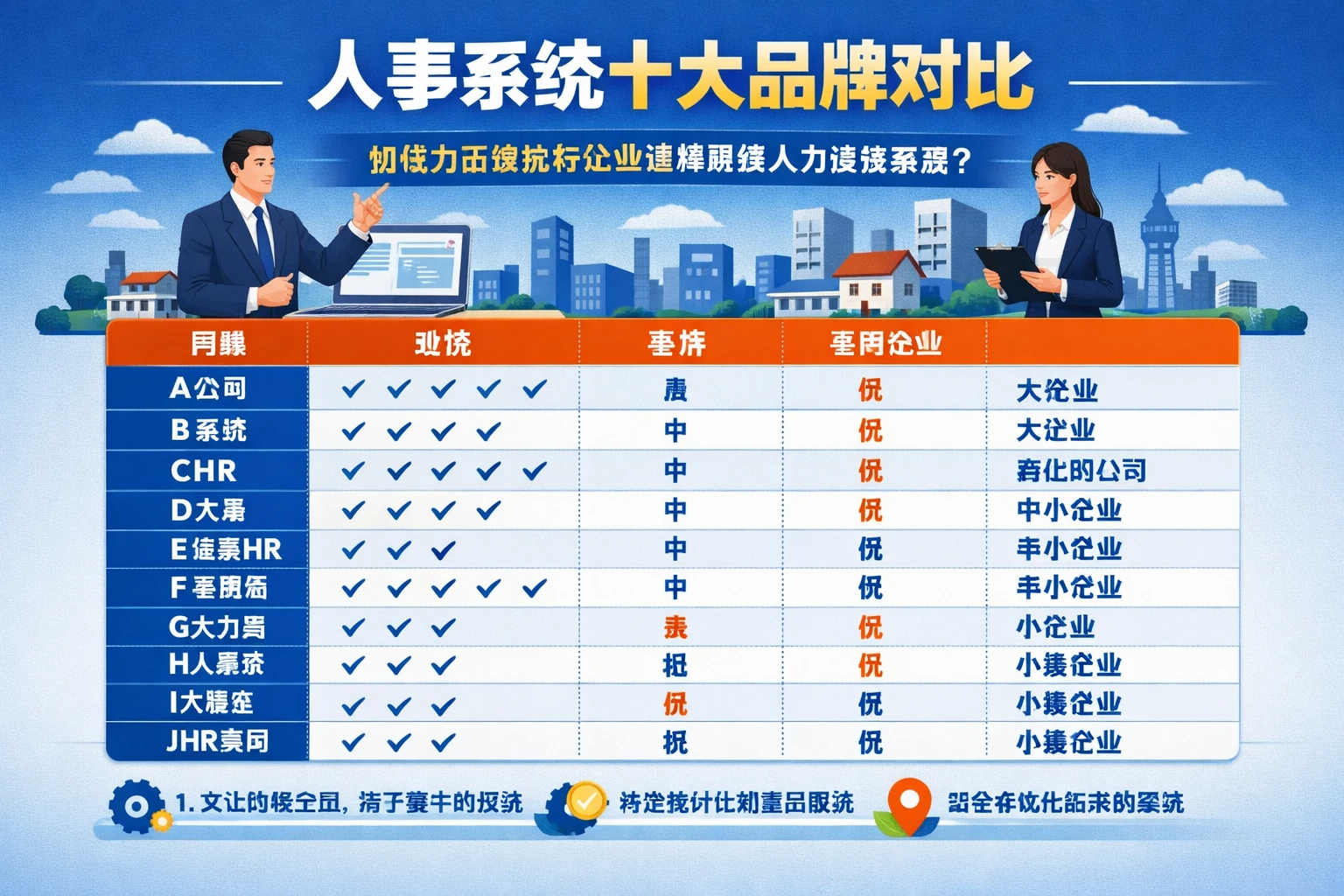 人事系统十大品牌对比：如何为五线城市企业选择最佳人力资源系统