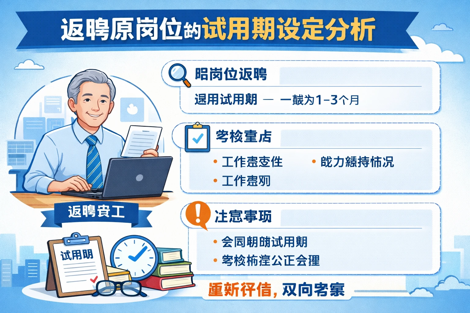 返聘原岗位的试用期设定分析