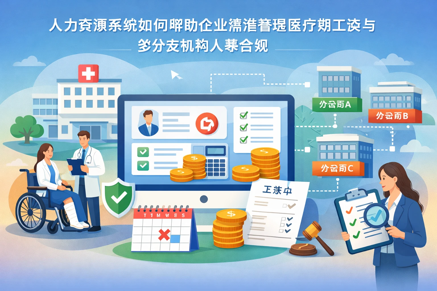 人力资源系统如何帮助企业精准管理医疗期工资与多分支机构人事合规