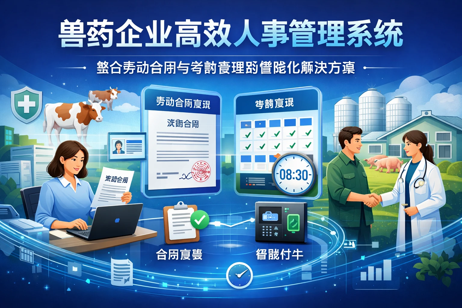 兽药企业高效人事管理系统：整合劳动合同与考勤管理的智能化解决方案