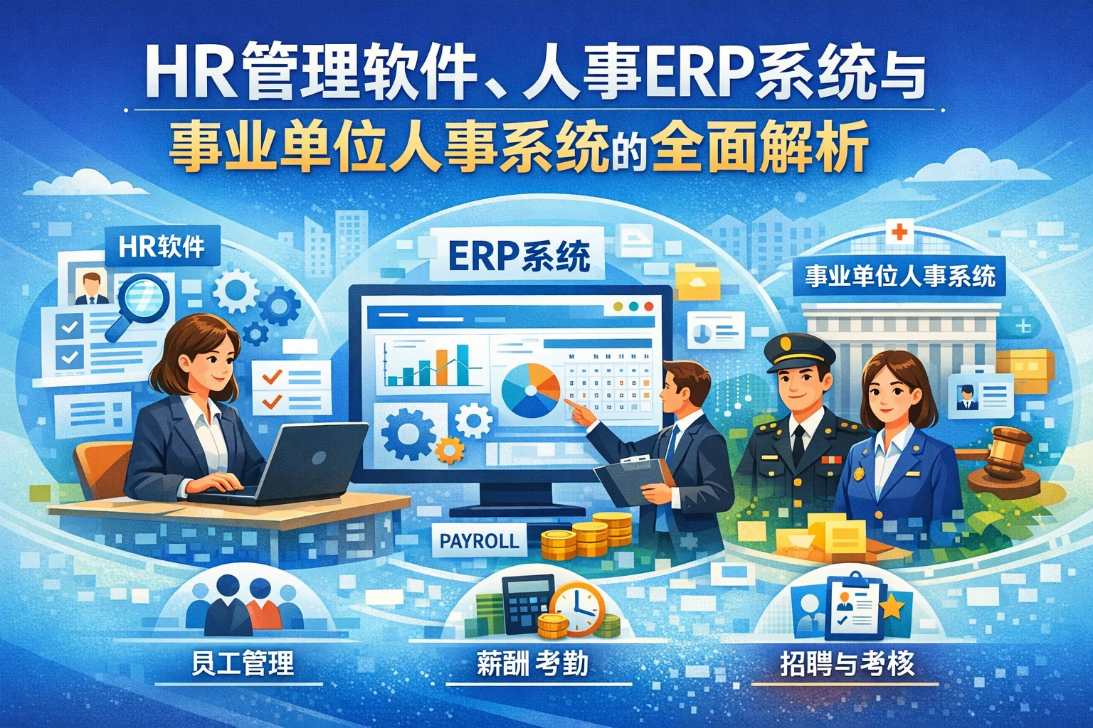 HR管理软件、人事ERP系统与事业单位人事系统的全面解析