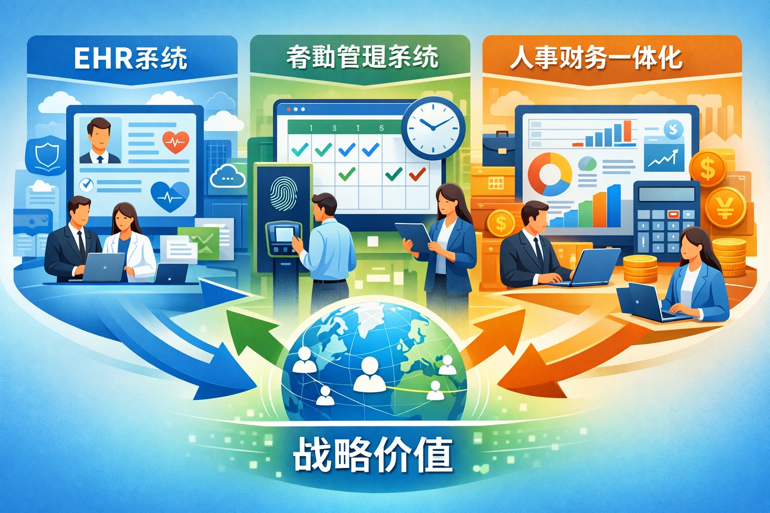 优化企业人力资源管理体系：EHR系统、考勤管理系统与人事财务一体化系统的战略价值
