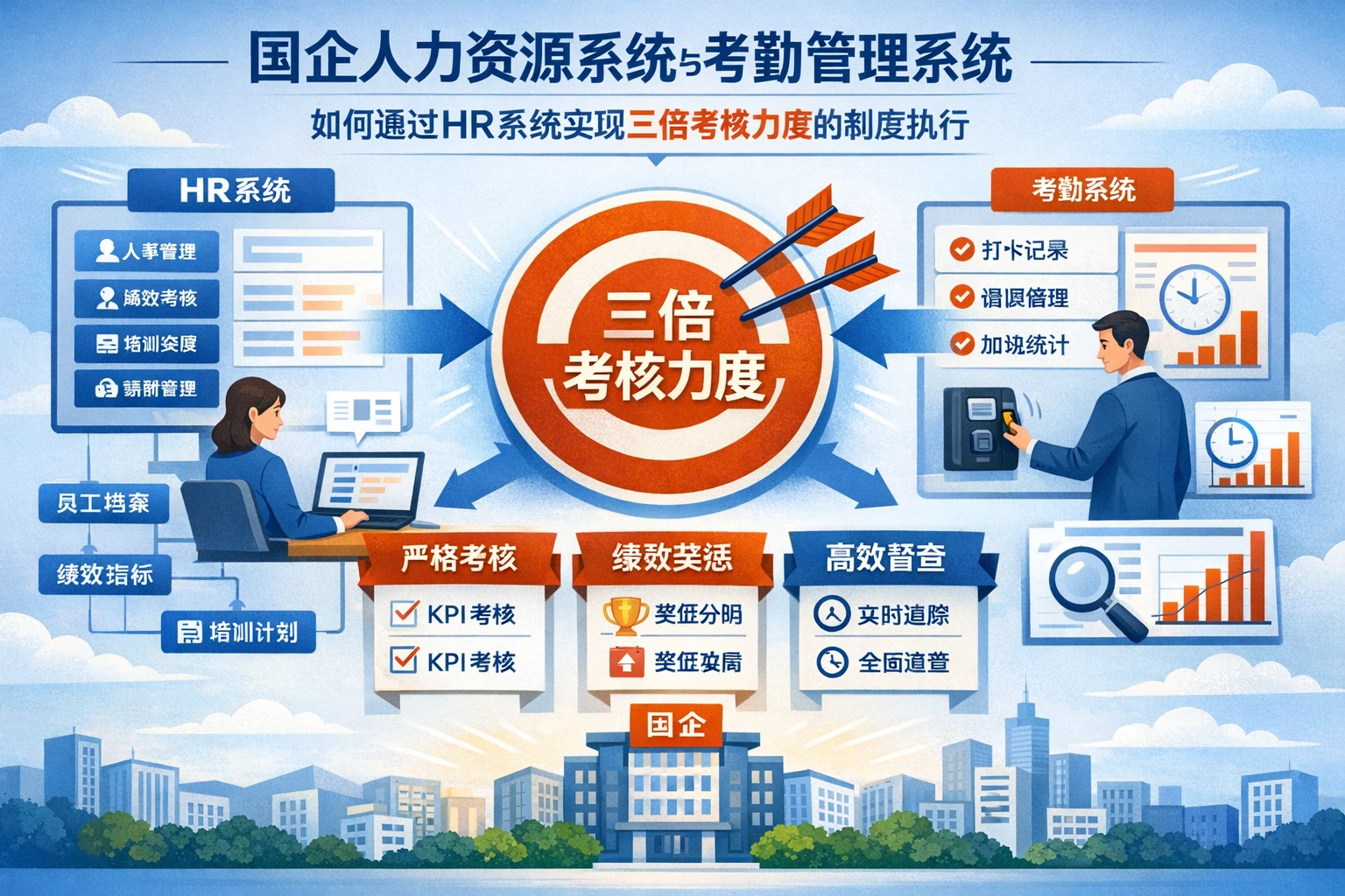 国企人力资源系统与考勤管理系统:如何通过HR系统实现三倍考核力度的制度执行