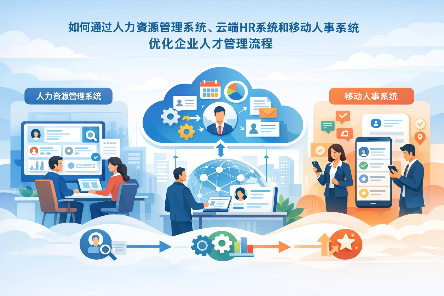 如何通过人力资源管理系统、云端HR系统和移动人事系统优化企业人才管理流程