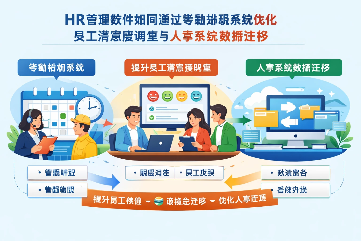HR管理软件如何通过考勤排班系统优化员工满意度调查与人事系统数据迁移