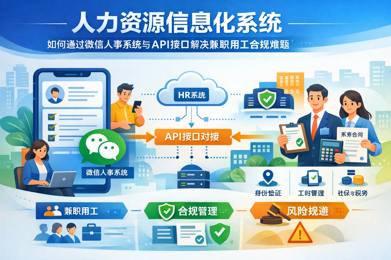 人力资源信息化系统如何通过微信人事系统与API接口解决兼职用工合规难题