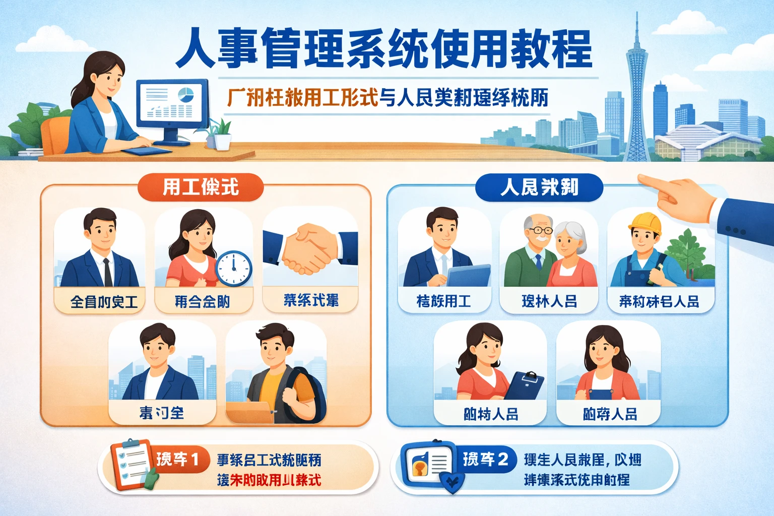 人事管理系统使用教程：广州社保用工形式与人员类别选择指南