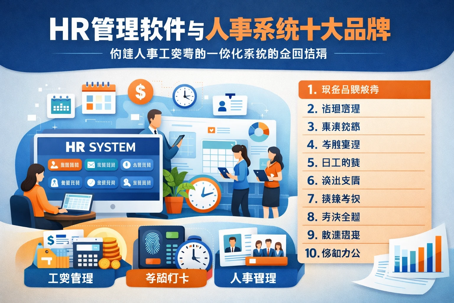 HR管理软件与人事系统十大品牌:构建人事工资考勤一体化系统的全面指南