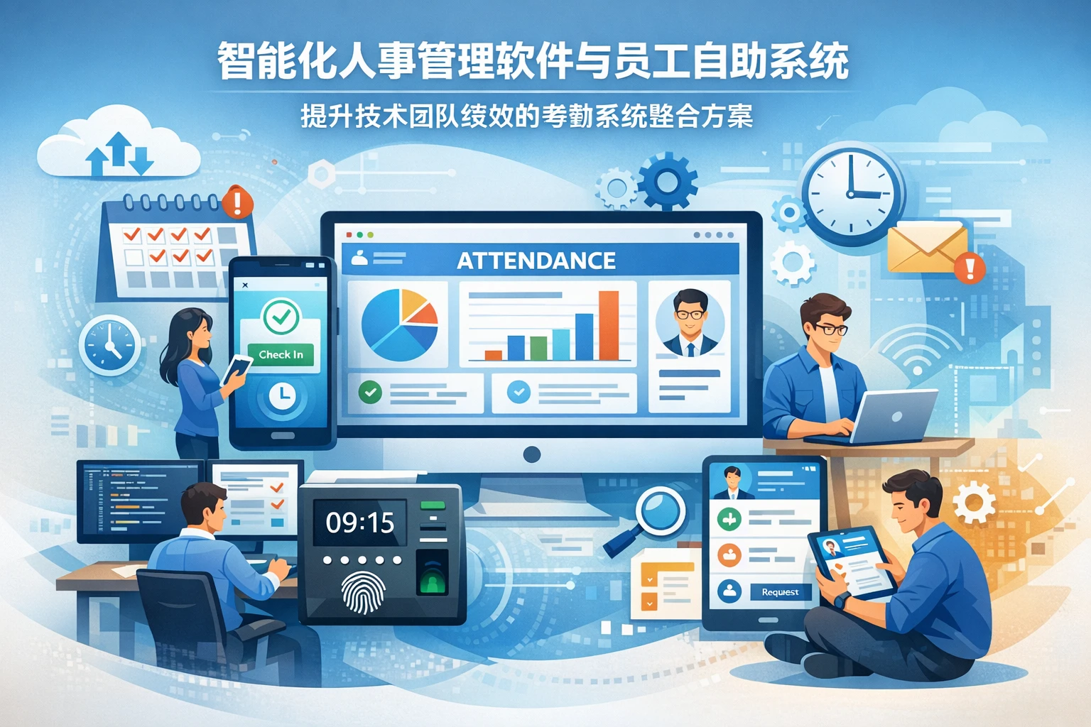 智能化人事管理软件与员工自助系统：提升技术团队绩效的考勤系统整合方案
