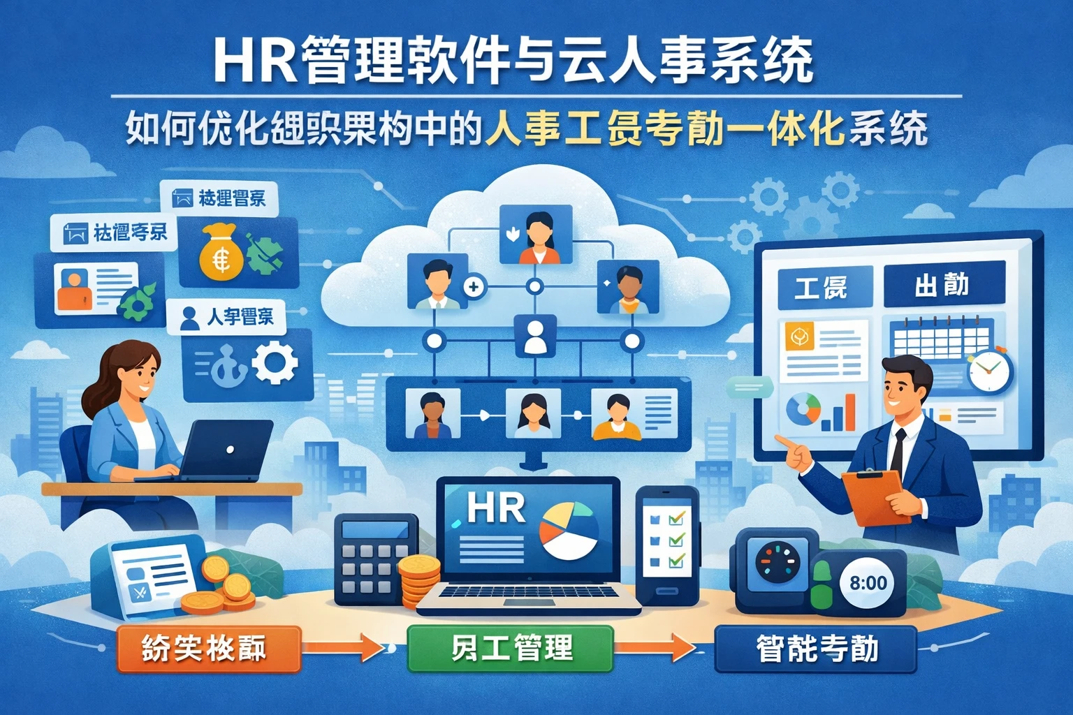 HR管理软件与云人事系统如何优化组织架构中的人事工资考勤一体化系统