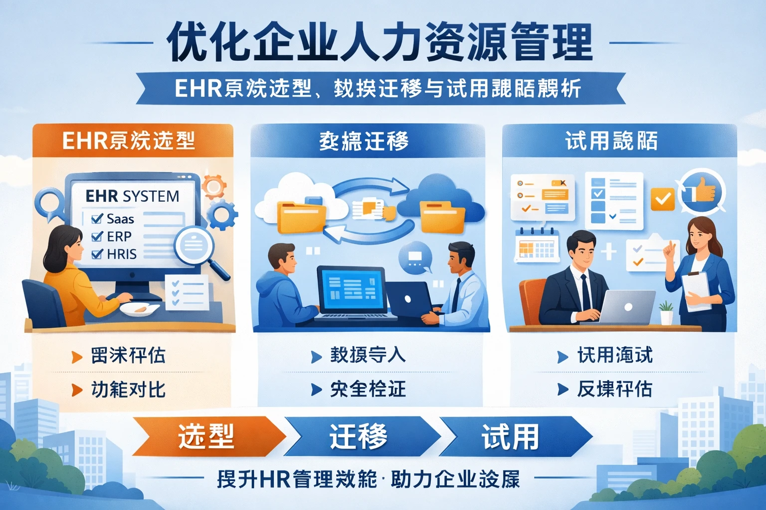 优化企业人力资源管理:EHR系统选型、数据迁移与试用策略解析