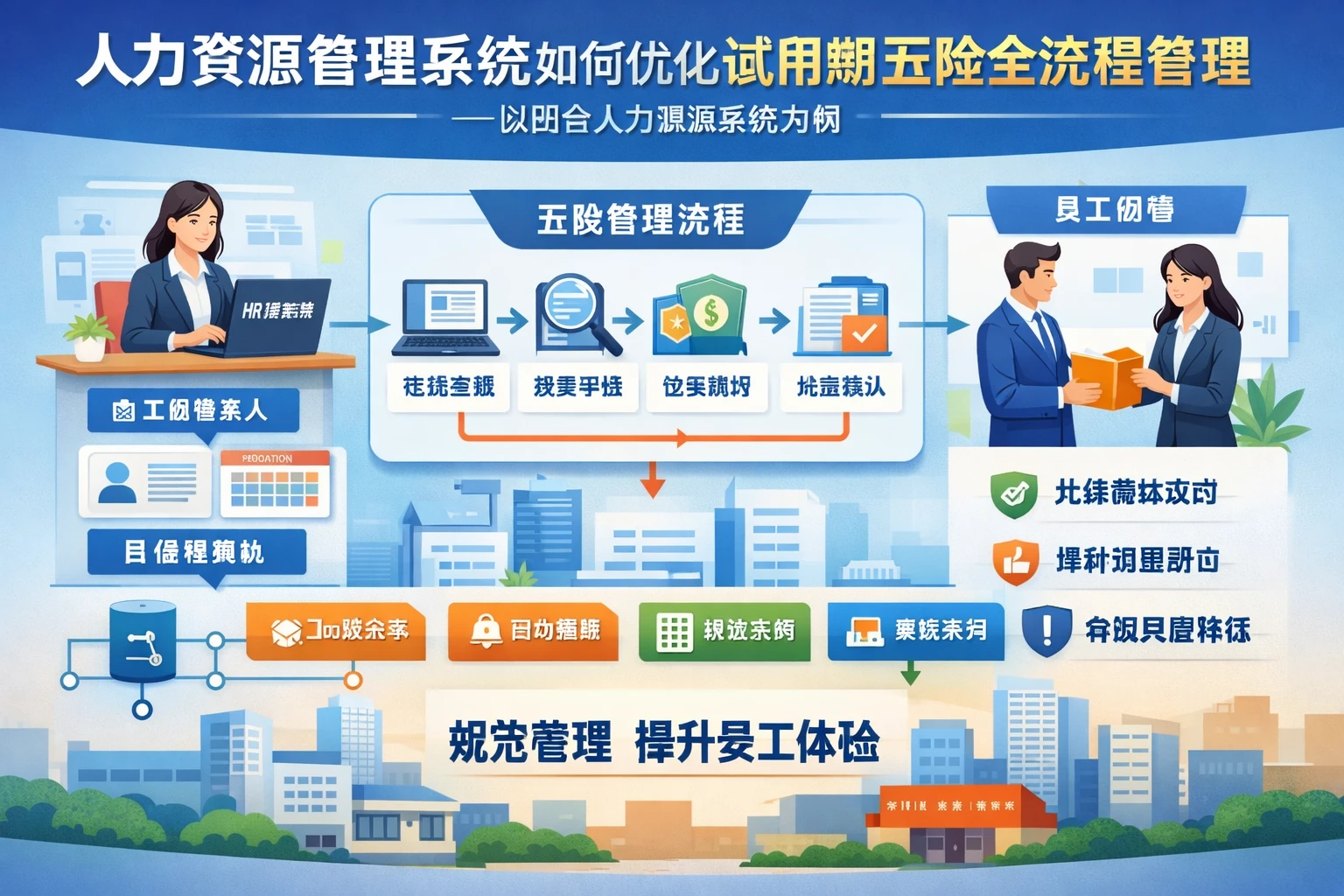 人力资源管理系统如何优化试用期五险全流程管理——以国企人力资源系统为例