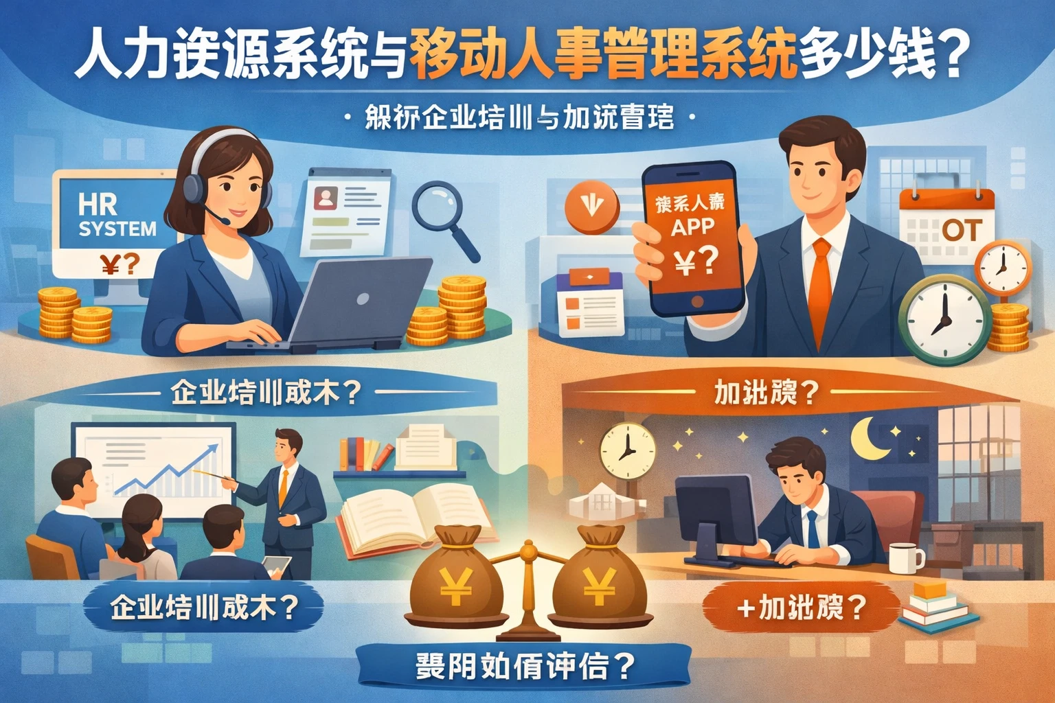人力资源系统与移动人事管理系统多少钱?解析企业培训与加班管理