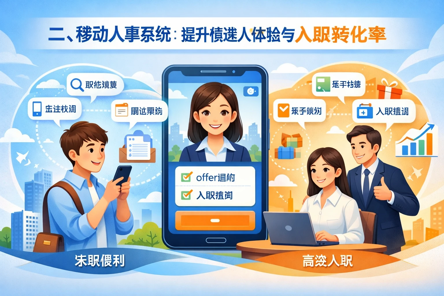 二、移动人事系统：提升候选人体验与入职转化率