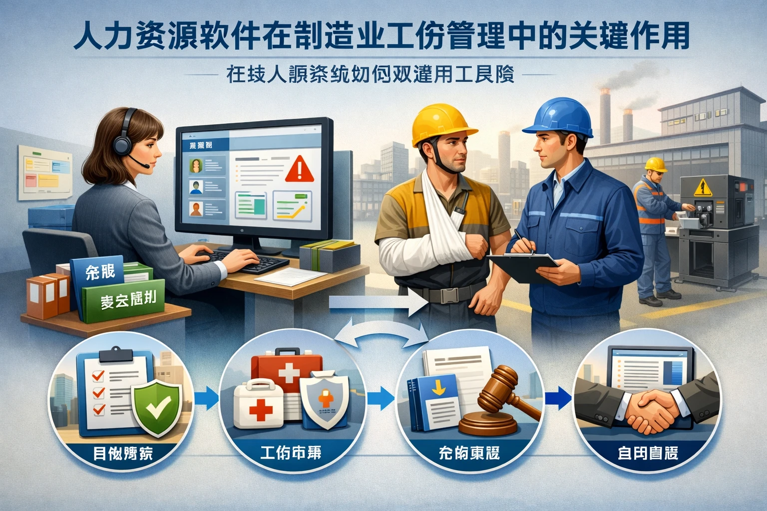 人力资源软件在制造业工伤管理中的关键作用：在线人事系统如何规避用工风险