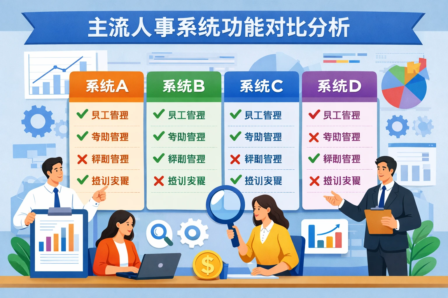 主流人事系统功能对比分析