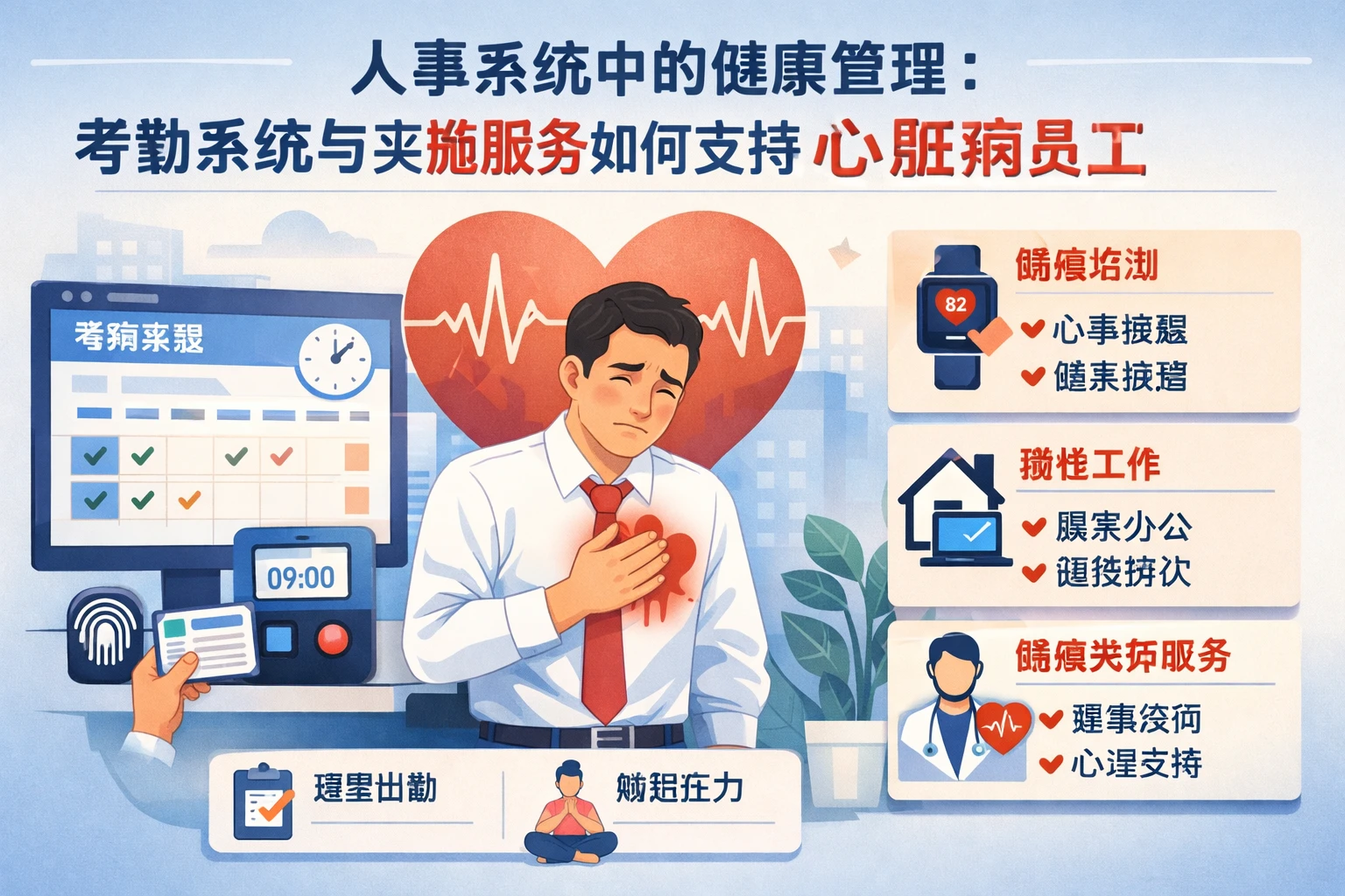 人事系统中的健康管理：考勤系统与实施服务如何支持心脏病员工