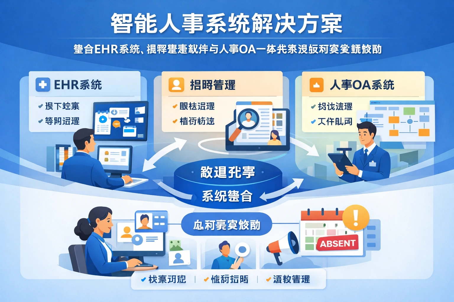 智能人事系统解决方案：整合EHR系统、招聘管理软件与人事OA一体化系统应对突发缺勤