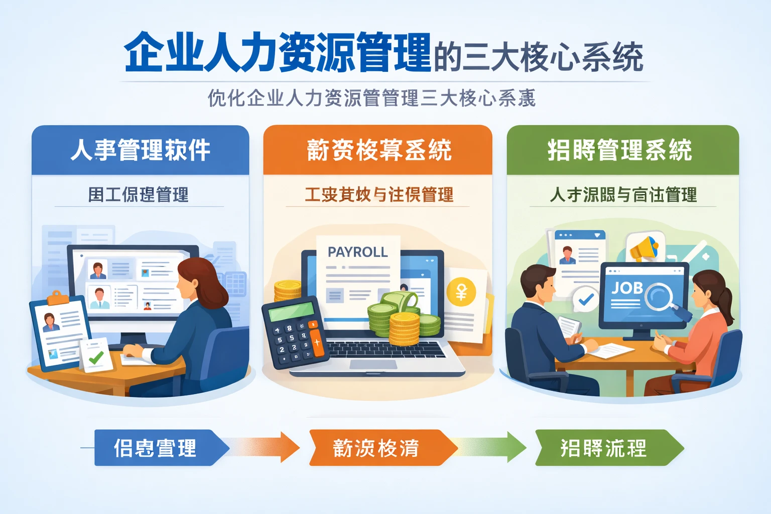 优化企业人力资源管理的三大核心系统：人事管理软件、薪资核算系统与招聘管理系统
