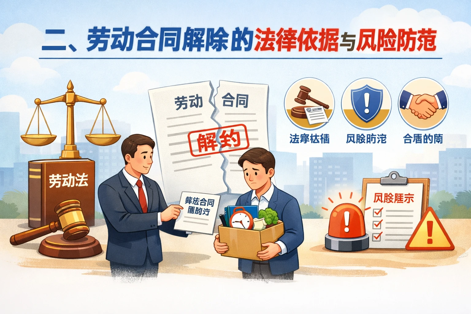 二、劳动合同解除的法律依据与风险防范