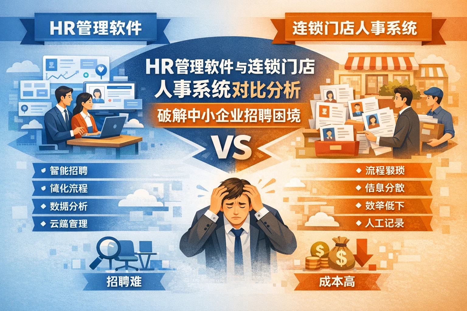 HR管理软件与连锁门店人事系统对比分析：破解中小企业招聘困境