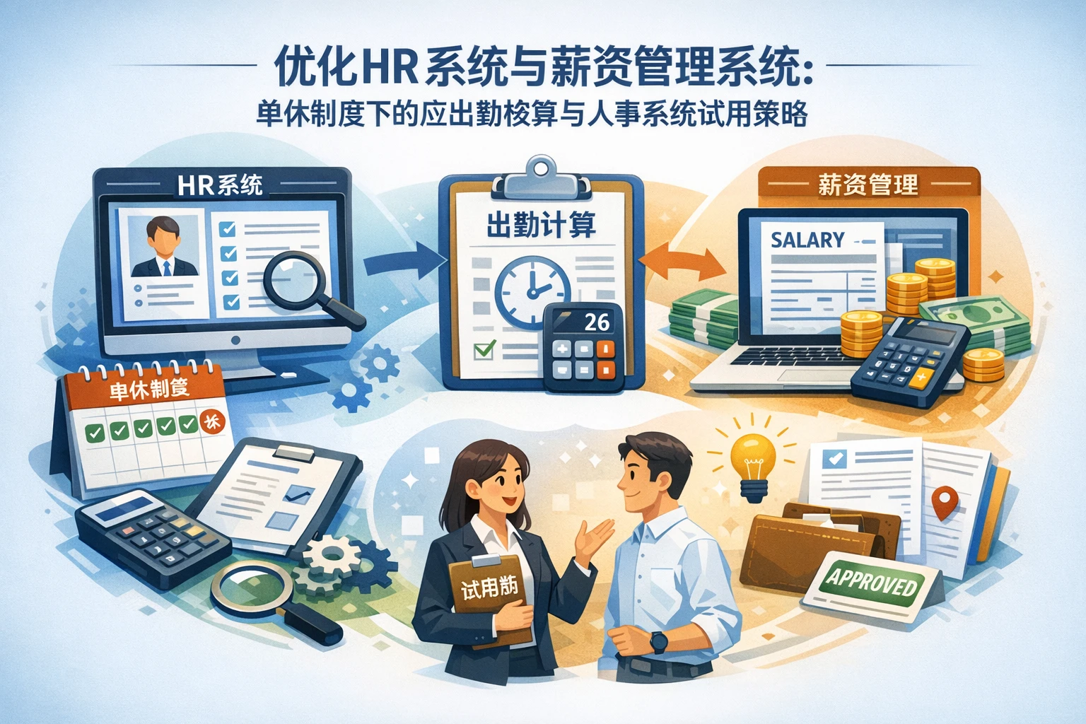 优化HR系统与薪资管理系统：单休制度下的应出勤核算与人事系统试用策略