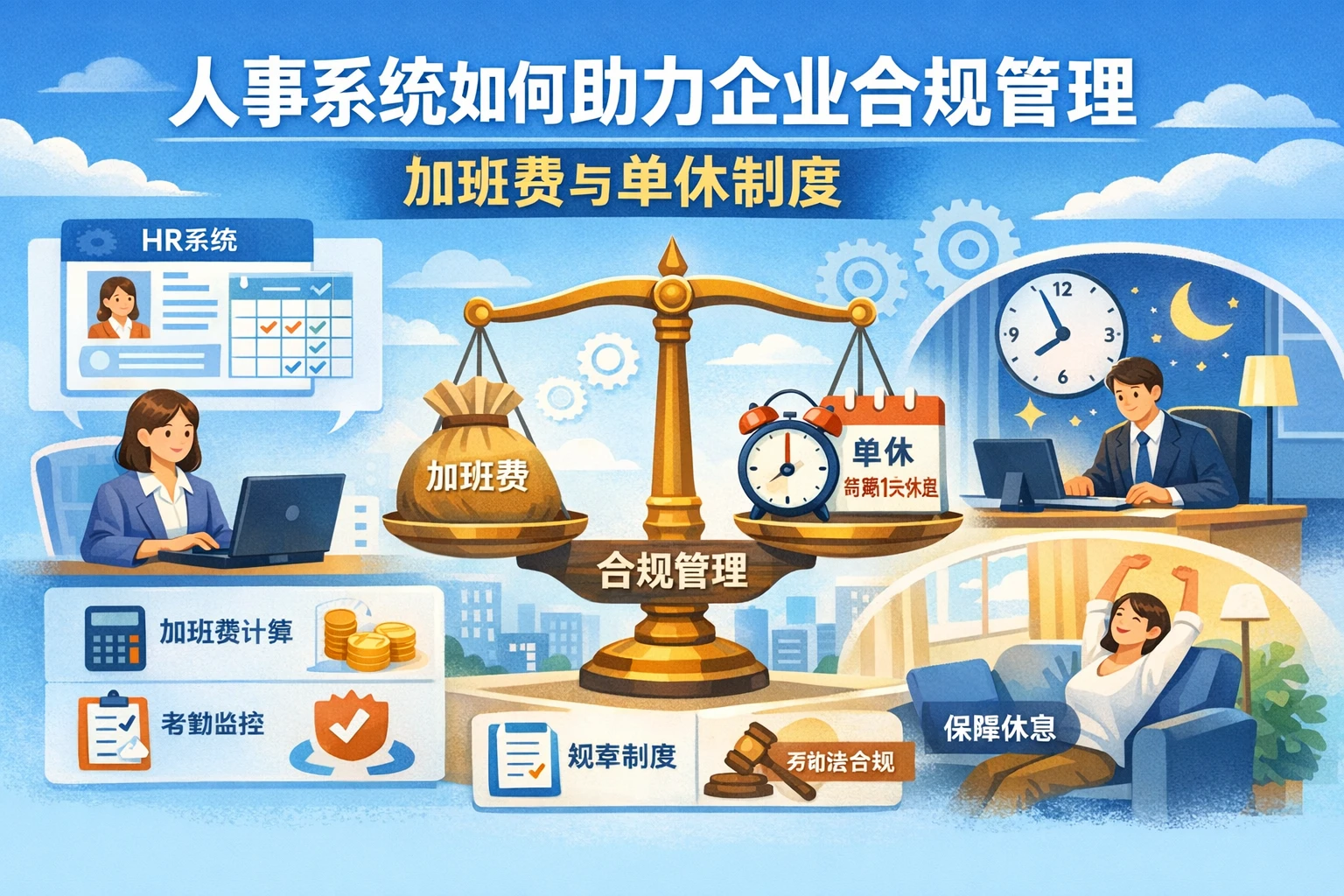 人事系统如何助力企业合规管理加班费与单休制度