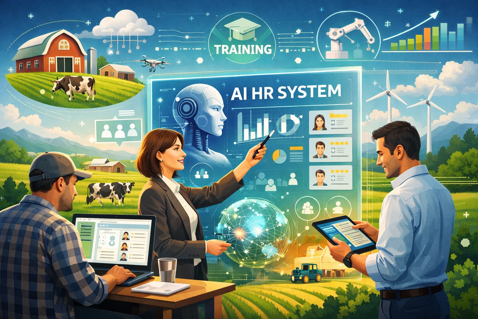 现代化HR系统与AI人事管理系统在农牧企业培训中的创新应用