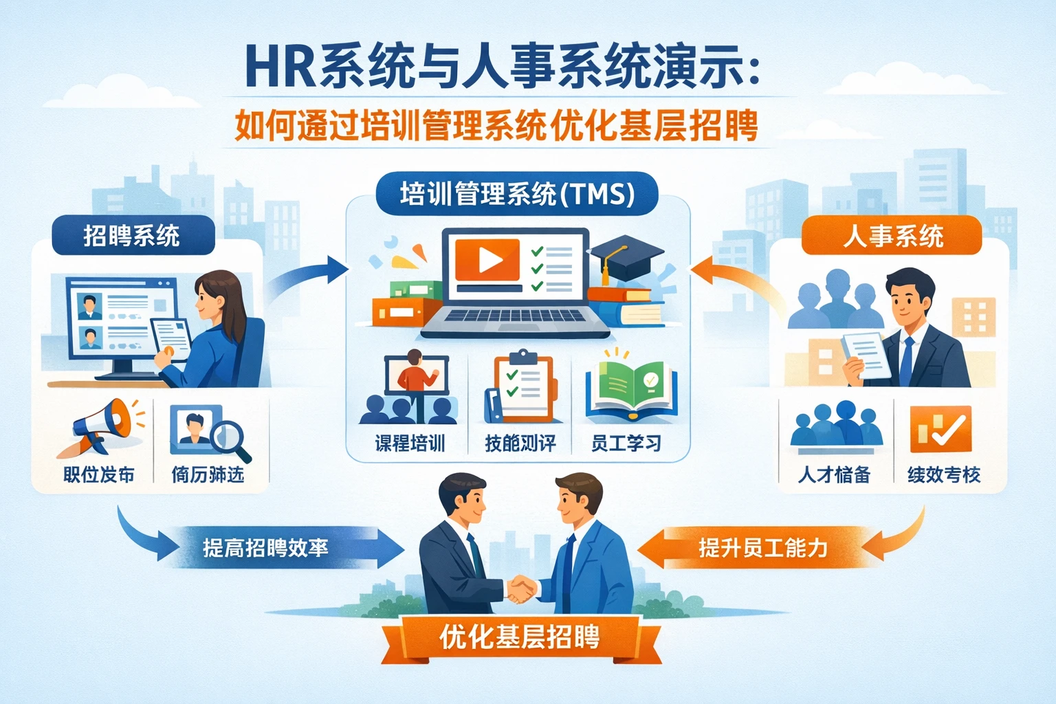 HR系统与人事系统演示：如何通过培训管理系统优化基层招聘