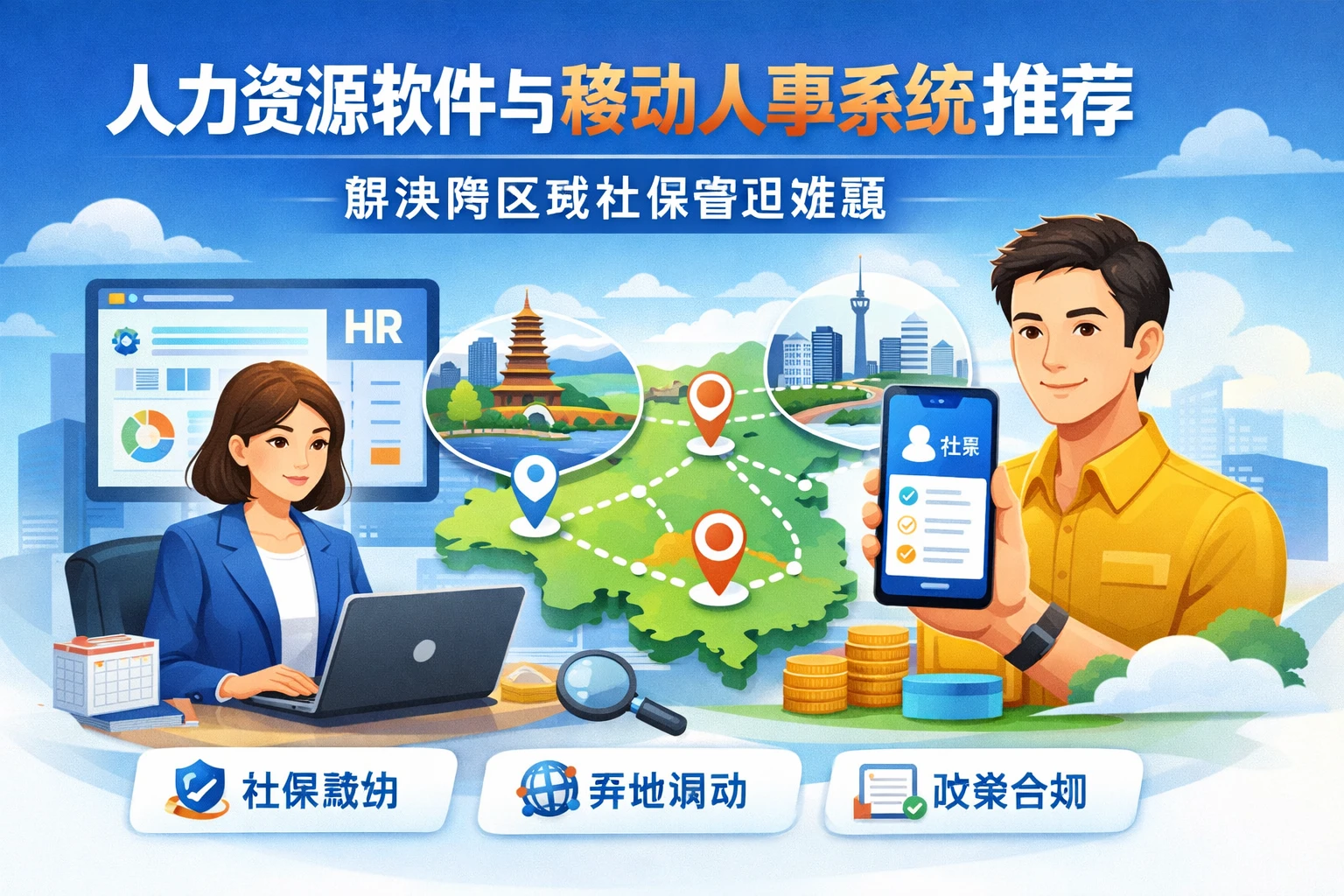 人力资源软件与移动人事系统推荐:解决跨区域社保管理难题
