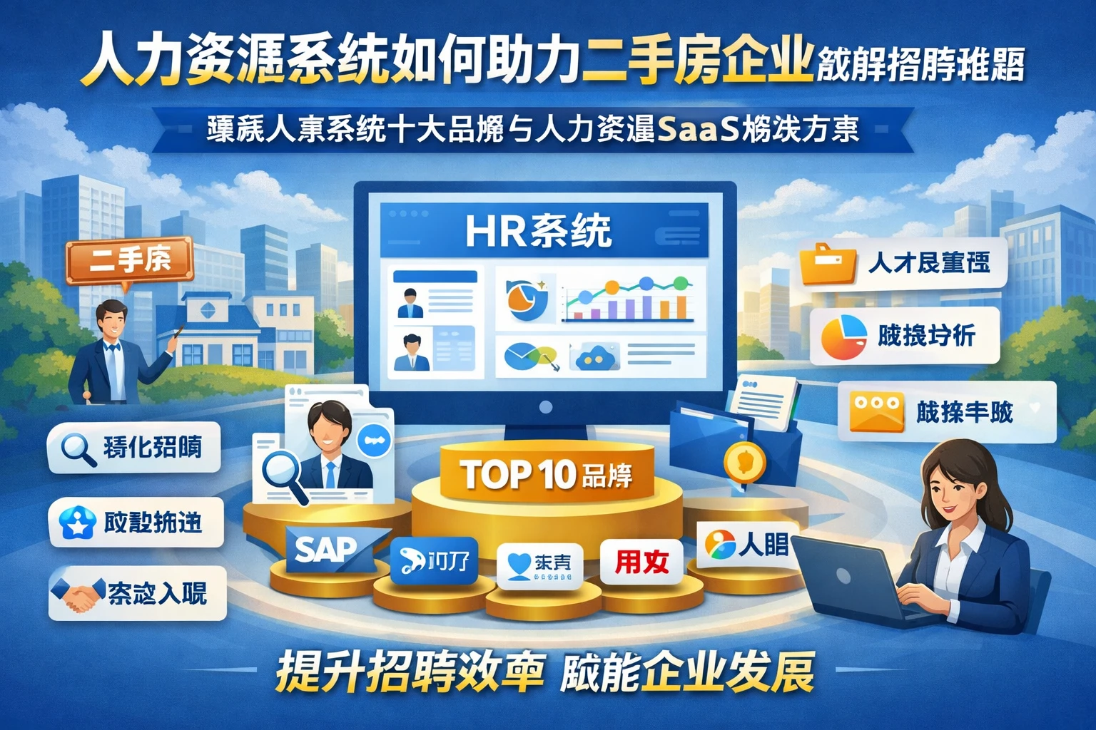人力资源系统如何助力二手房企业破解招聘难题——聚焦人事系统十大品牌与人力资源SaaS解决方案