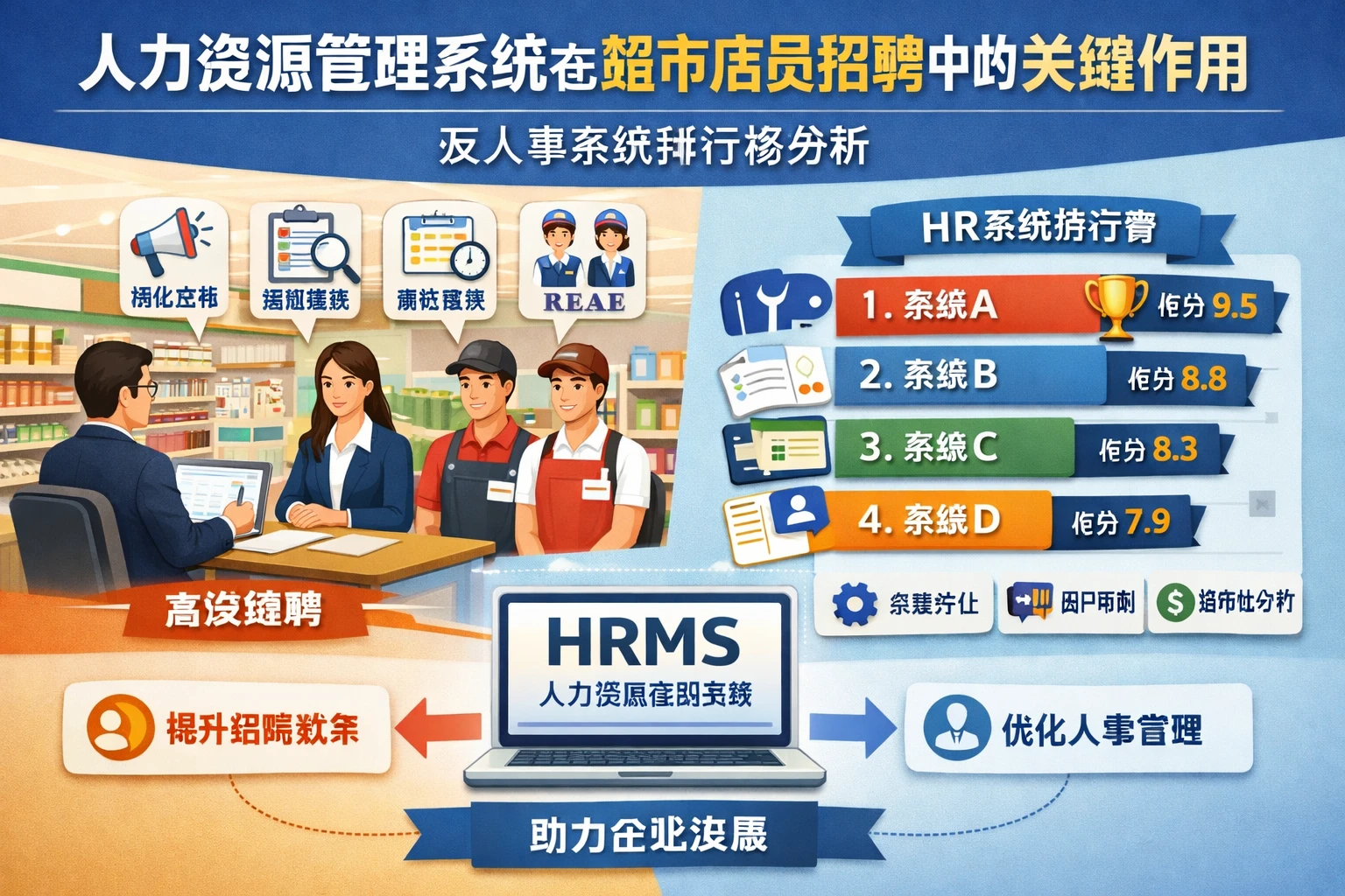 人力资源管理系统在超市店员招聘中的关键作用及人事系统排行榜分析
