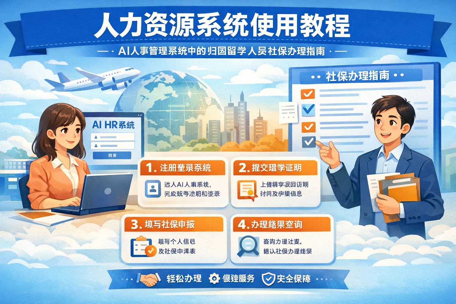 人力资源系统使用教程：AI人事管理系统中的归国留学人员社保办理指南