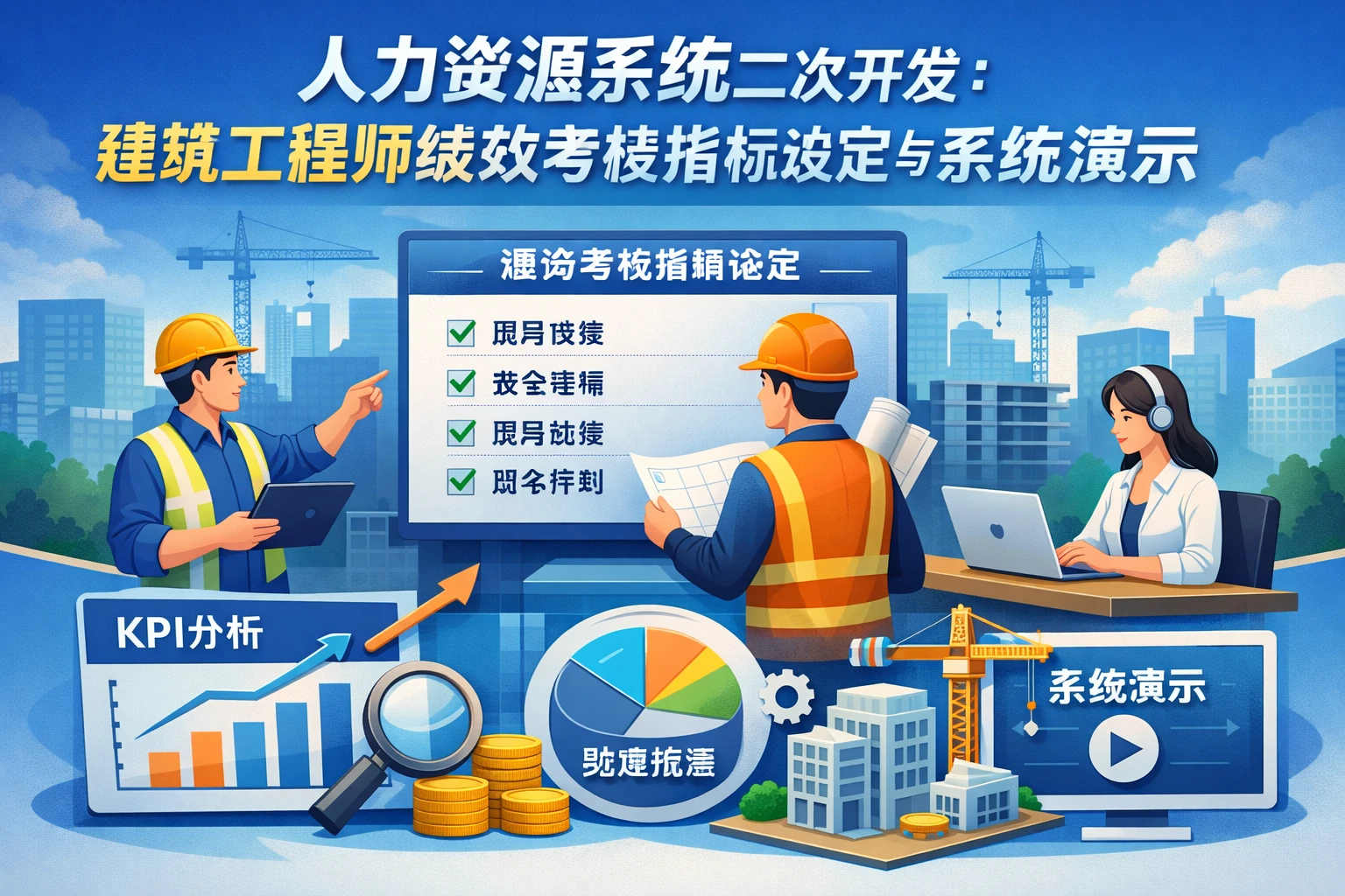 人力资源系统二次开发：建筑工程师绩效考核指标设定与系统演示