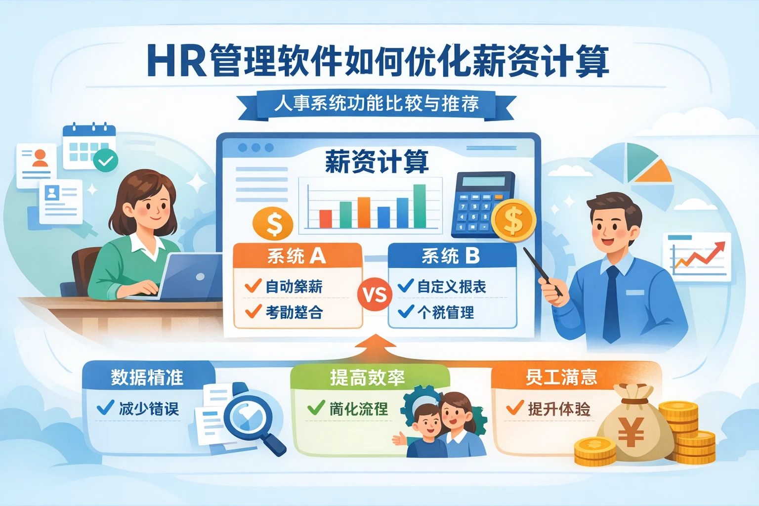 HR管理软件如何优化薪资计算：人事系统功能比较与推荐